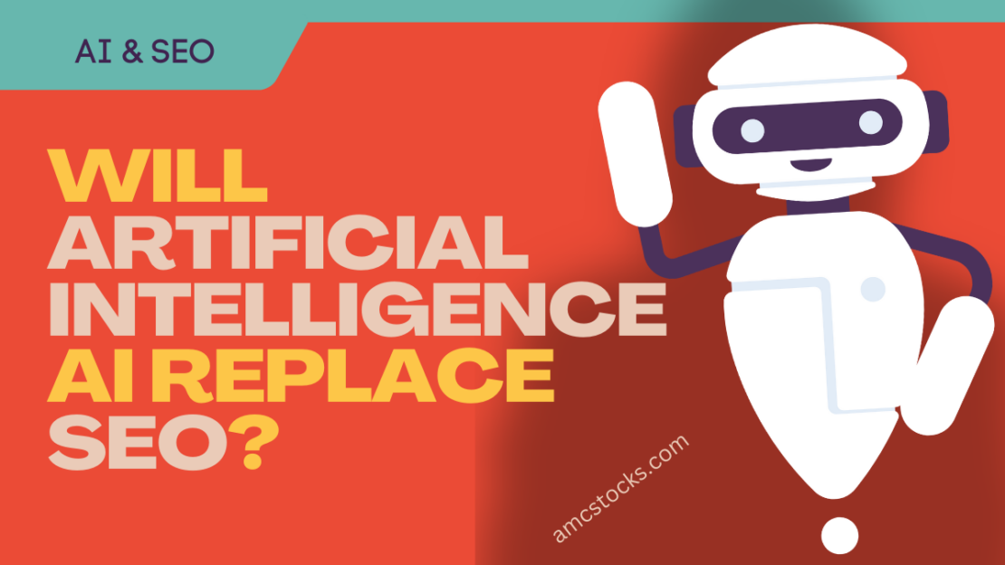 AI and SEO: Will artificial intelligence replace search engine optimization? Image of a robot hand holding a magnifying glass, symbolizing the role of AI in analyzing search data and trends.