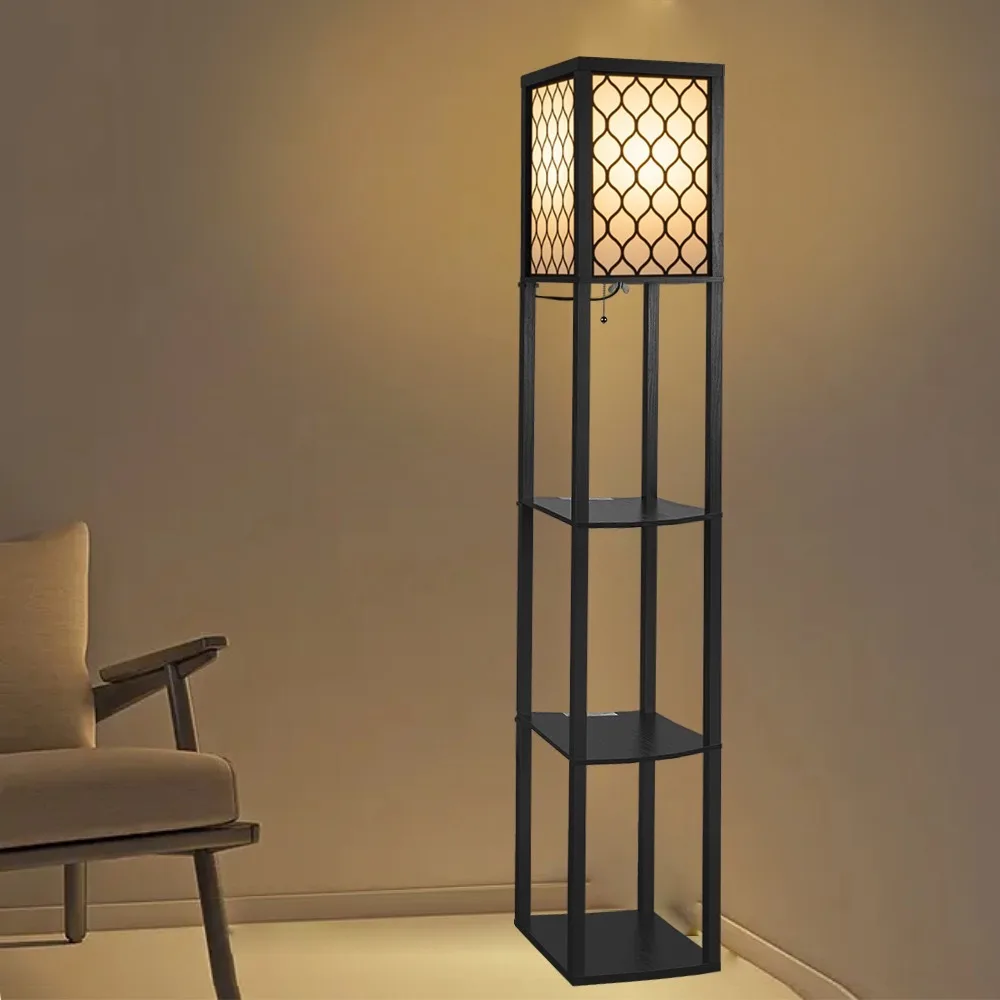 Bookshelf And Storage Shelf Floor Lamp
