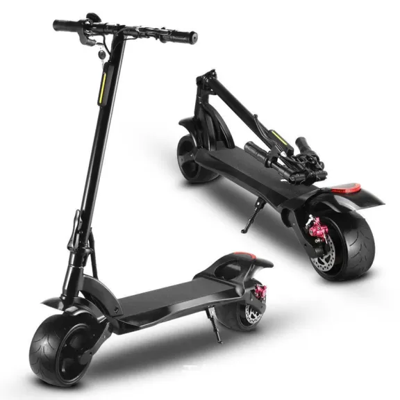 Double Drive Folding Scooter With Wide Tires
